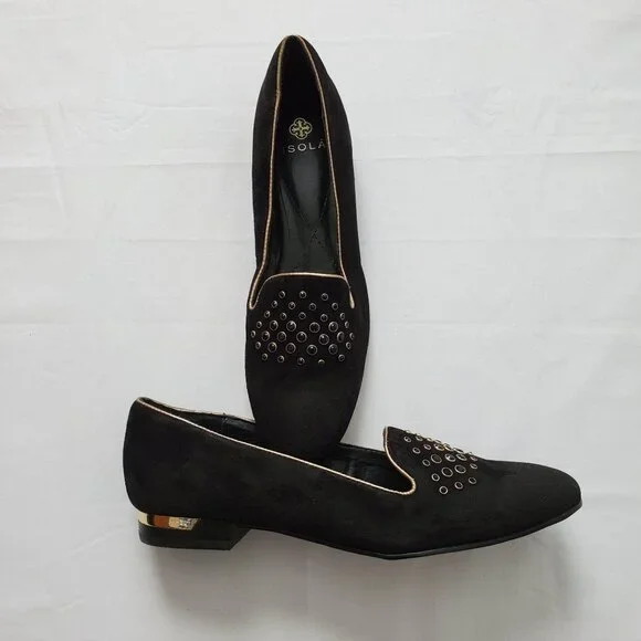 ISOLA Women’s Risa Black Suede Leather Slip-On Loafer Pump Size 8 1/2 - Picture 4 of 15